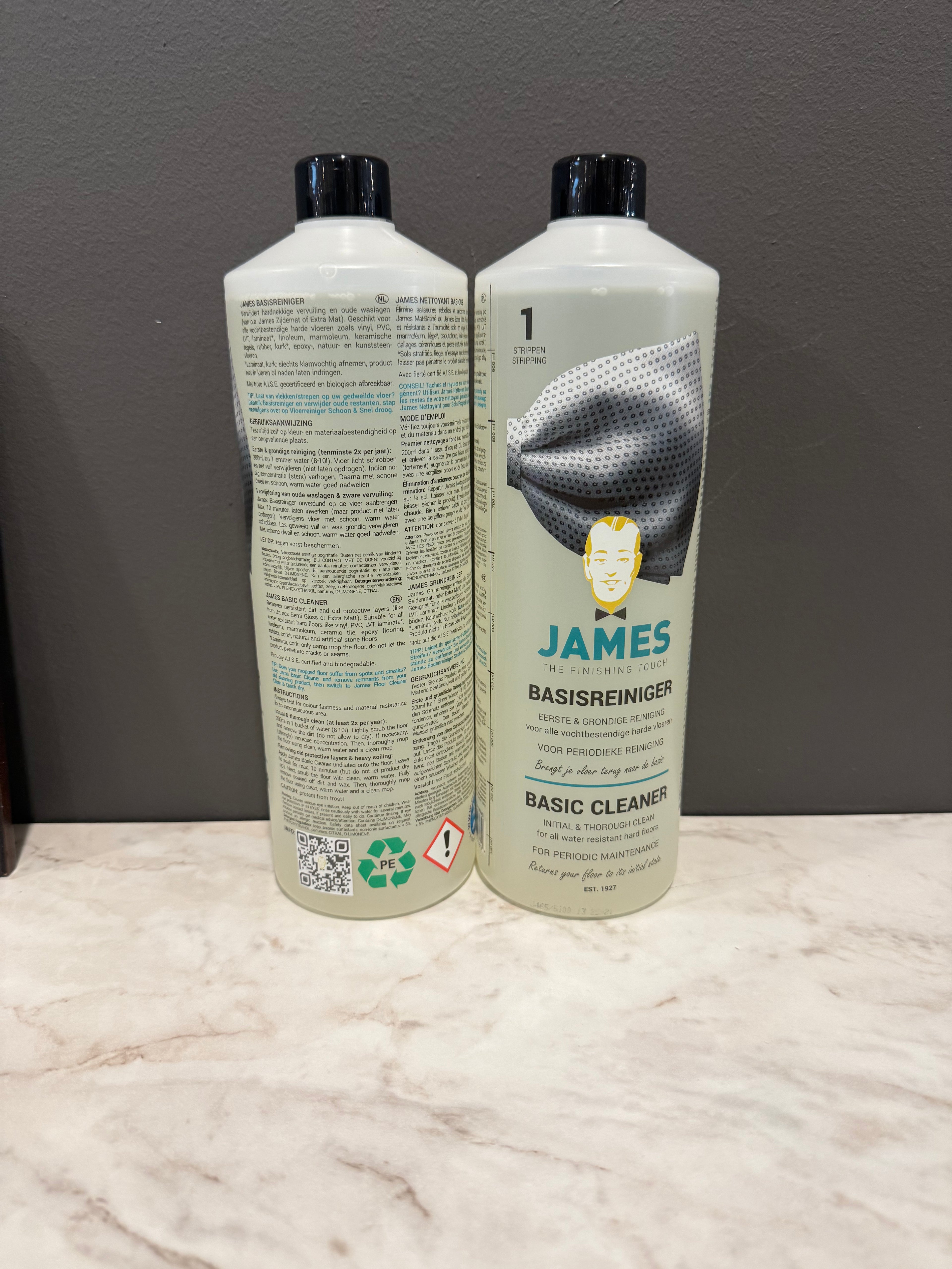 James Basisreiniger | Grondige Vloerreiniger | Verwijdert Oude Waslagen & Vuil | Voor PVC-, Vinyl- en Gietvloeren | 1L