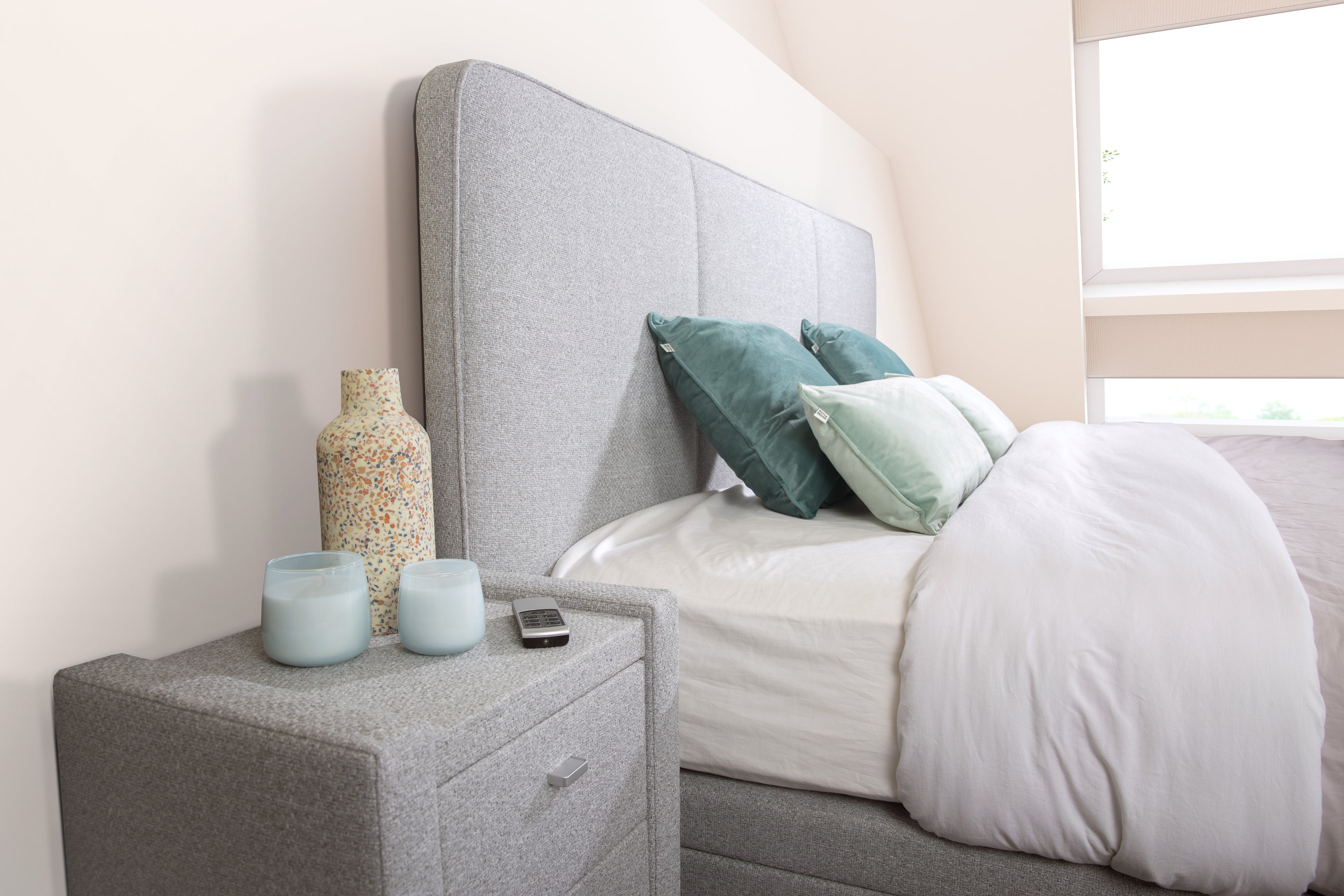 Boxspring Miami porta ash grey - Van landschoot