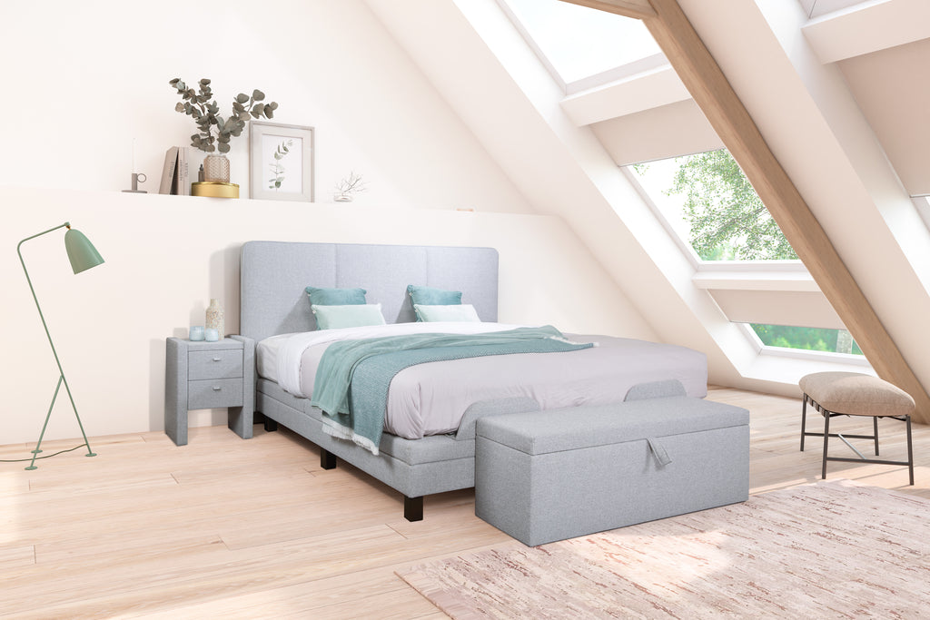 Boxspring Miami porta ash grey - Van landschoot