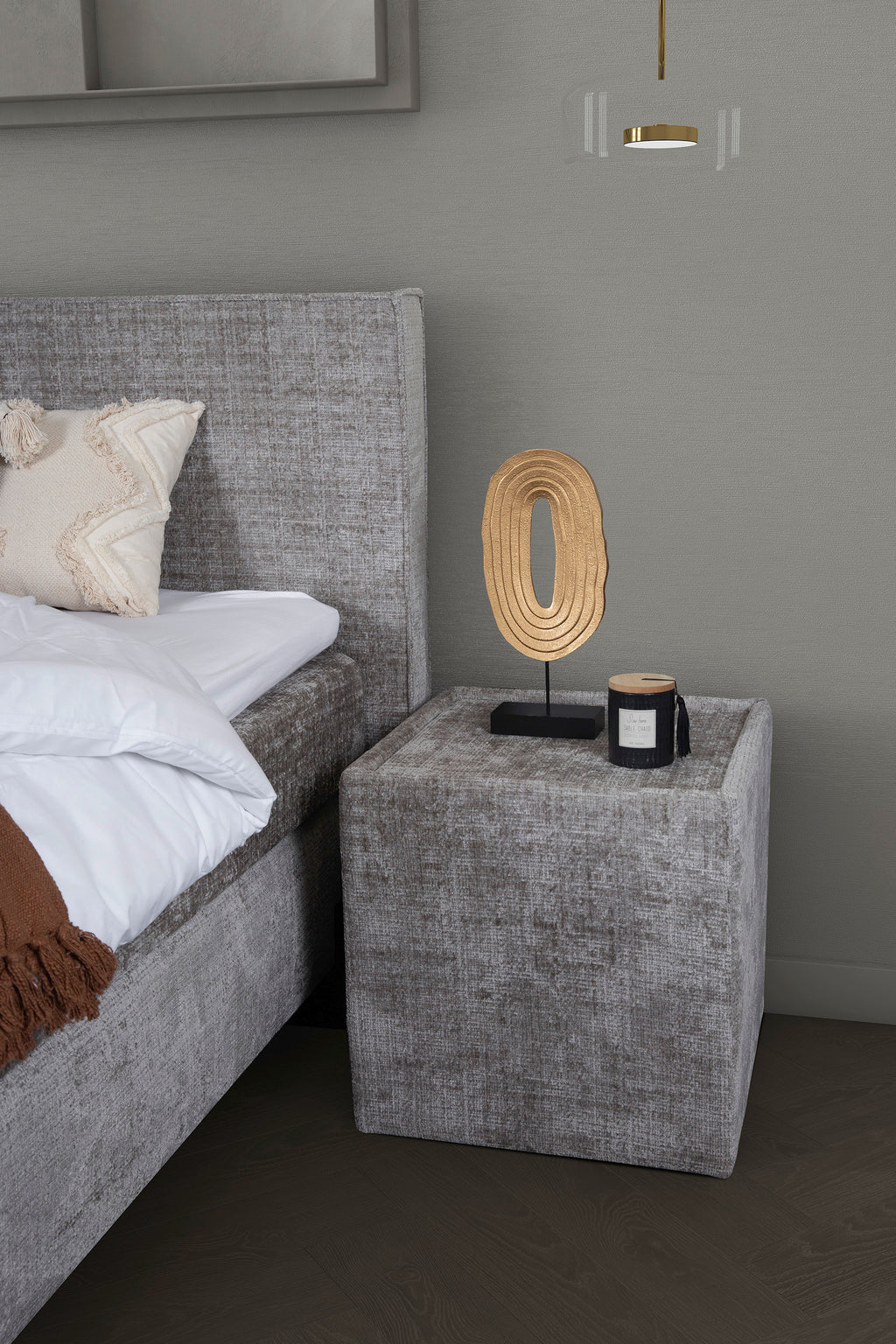 Boxspring Oskar cremona lightgrey - Van landschoot